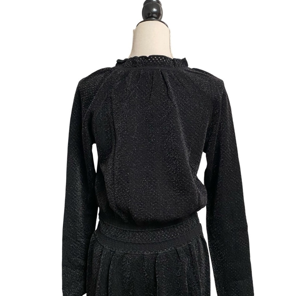 Tory Burch Isabelle Metallic Knit Dress L NWT Black Cocktail Holiday Party - Picture 11 of 16